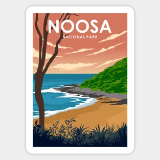 Noosa National Park Australia Minimal Travel Poster Sticker